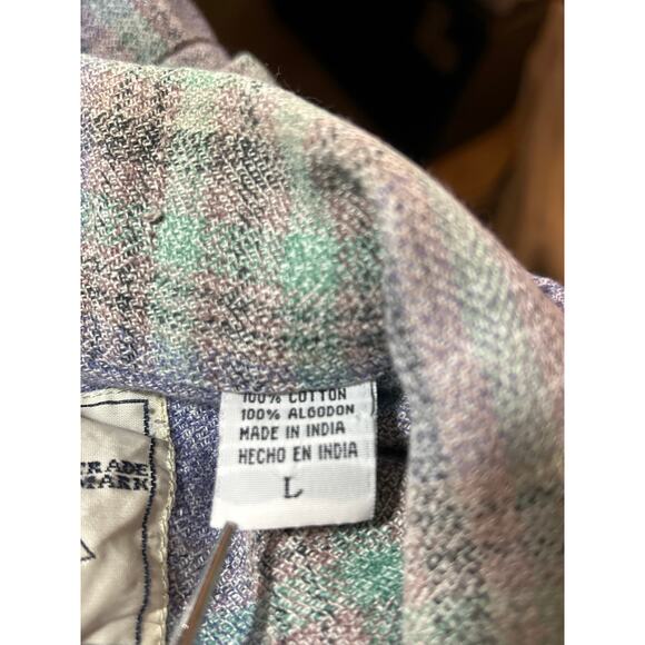 Gold Crest Shirt Shacket  Men Lg Utility Outdoors  Thick Comfy Plaid Cotton - Picture 9 of 10